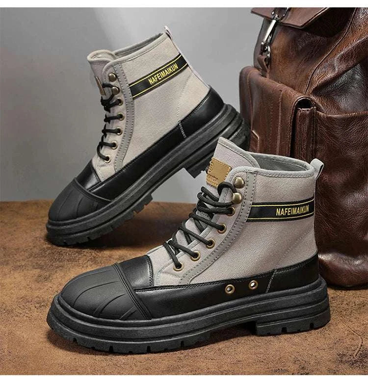 Canvas Shoes Men 2024 new summer High top labor protection wear resistant boots Breathable work site work boots