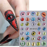 Halloween Nails 5D Skeleton Hand Art Stickers Decoration Tools designs