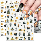 Halloween Nail Design: Clown, Pumpkin, Skeleton, Vampire Nail Stickers