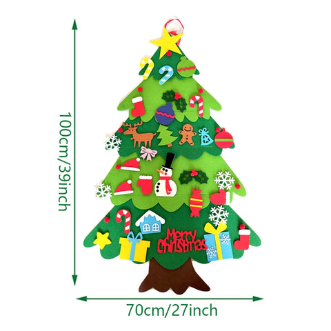 DIY Felt Christmas Tree, Christmas Decoration for Home, New Year 2025, Christmas Ornaments, Santa Claus, Xmas Kids Gifts