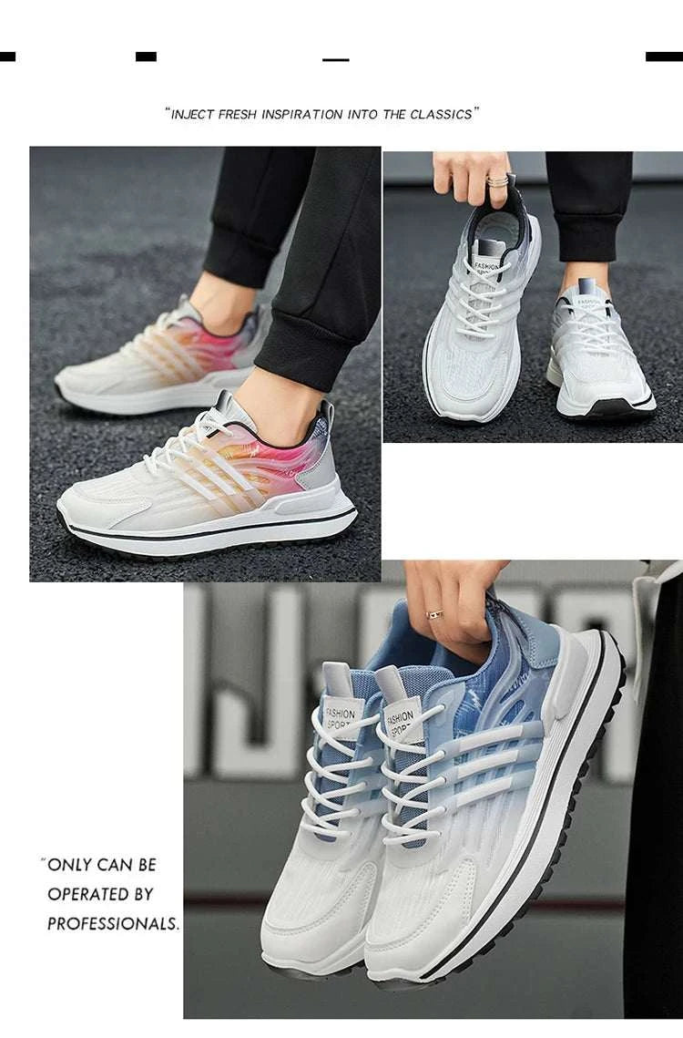 Fashion Men Lightweight Breathable Sneakers Vulcanize Casual Shoes Mesh Comfortable Outdoor Jogging Runnning Sport Shoes Zapatos