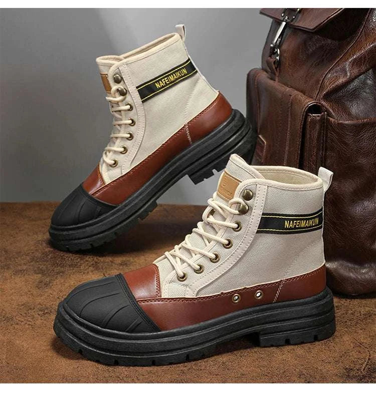 Canvas Shoes Men 2024 new summer High top labor protection wear resistant boots Breathable work site work boots