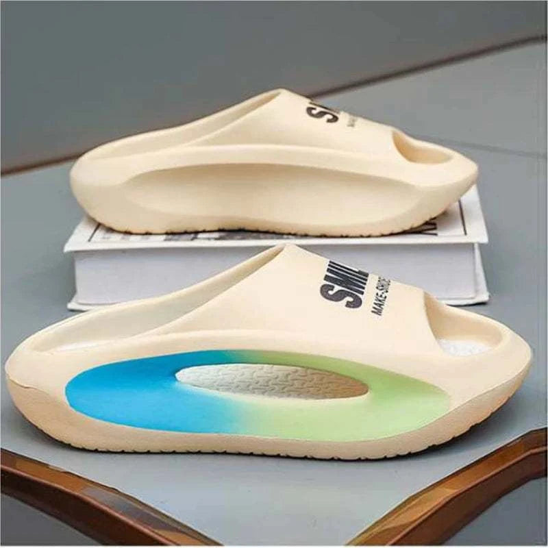 Summer Slippers Men Fade Color Soft EVA Sole Bathroom Men's Sandal Thick Bottom Platform Slides Male Beach Shoes Slippers