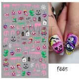 Halloween Nails 5D Skeleton Hand Art Stickers Decoration Tools designs