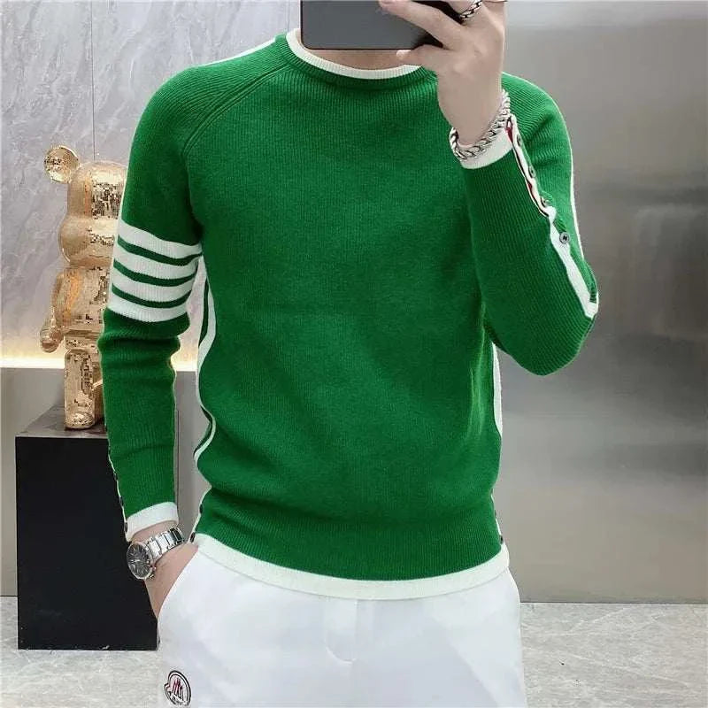 Pullover Sweater for Men - Stylish Striped Knit Top Men's Pullovers, Just Primes