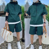 Men's Hoodie - Summer Cargo Style Set for Casual Looks - trendy design