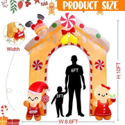 10FT Christmas Inflatables Gingerbread House Decorations, Outdoor Christmas Decorations Built-in LED Gingerbread Christmas