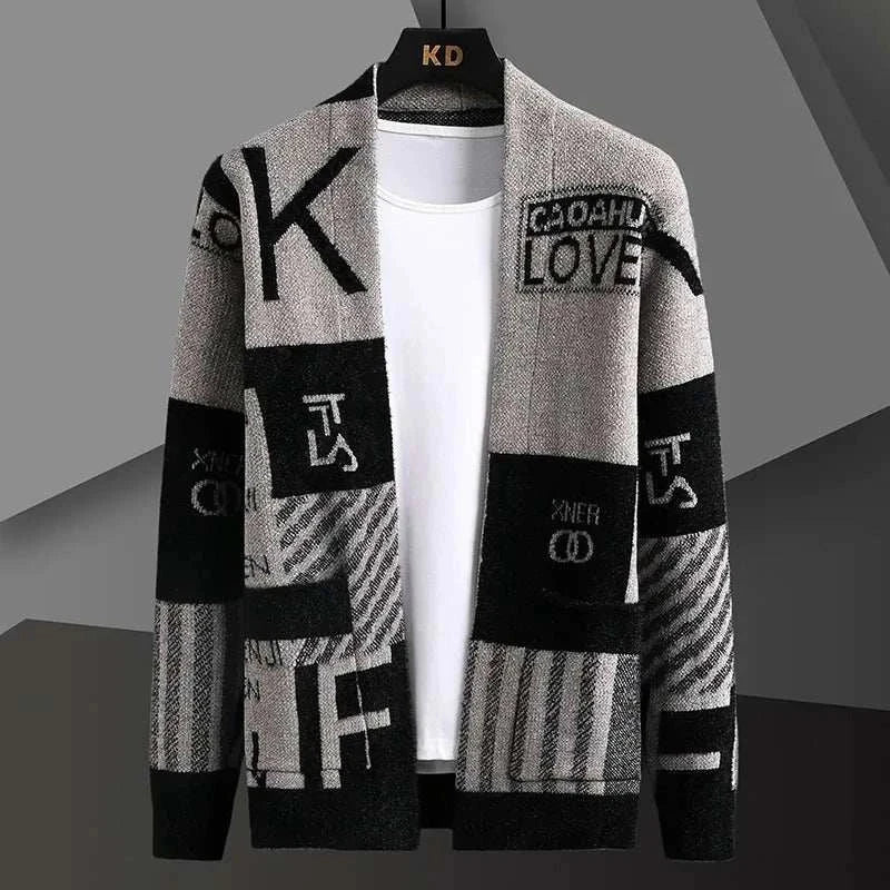 Cardigan Sweater Homme - Korean Fashion Knitted Coat Top - Cardigans, Just primes