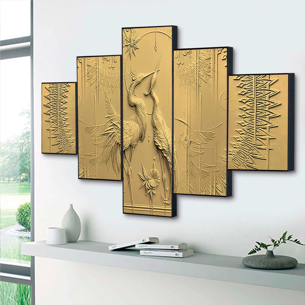 Set Of Five Framed Digital Wall Painting - Gorgeous Wall Painting