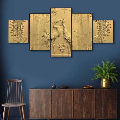 Set Of Five Framed Digital Wall Painting - Gorgeous Wall Painting
