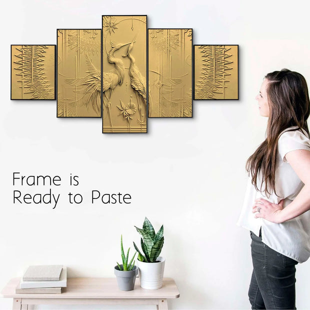 Set Of Five Framed Digital Wall Painting - Gorgeous Wall Painting