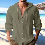 Comfortable Cotton Linen hooded ShirtShirtsJust Primes