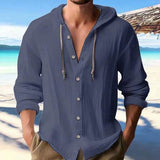 Comfortable Cotton Linen hooded ShirtShirtsJust Primes