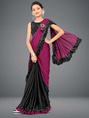 Designer Kids Saree – Delta Lycra | Velvet Blouse - Just Primes