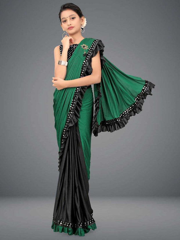 Designer Kids Saree – Delta Lycra | Velvet Blouse - Just Primes