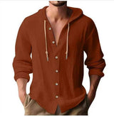 Comfortable Cotton Linen hooded ShirtShirtsJust Primes