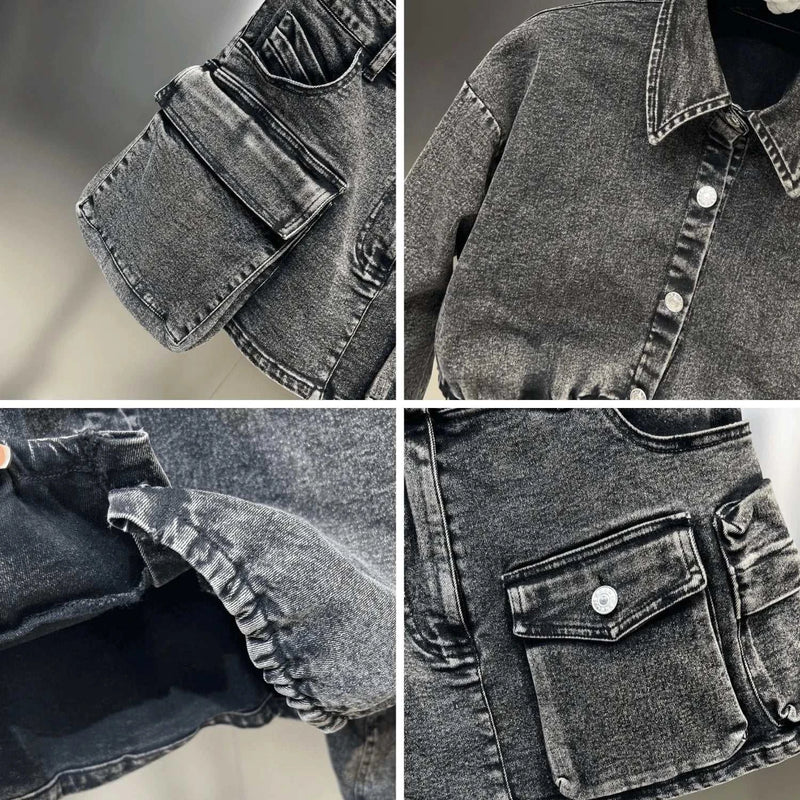 Denim jacket women, cropped denim jacket, Just Primes